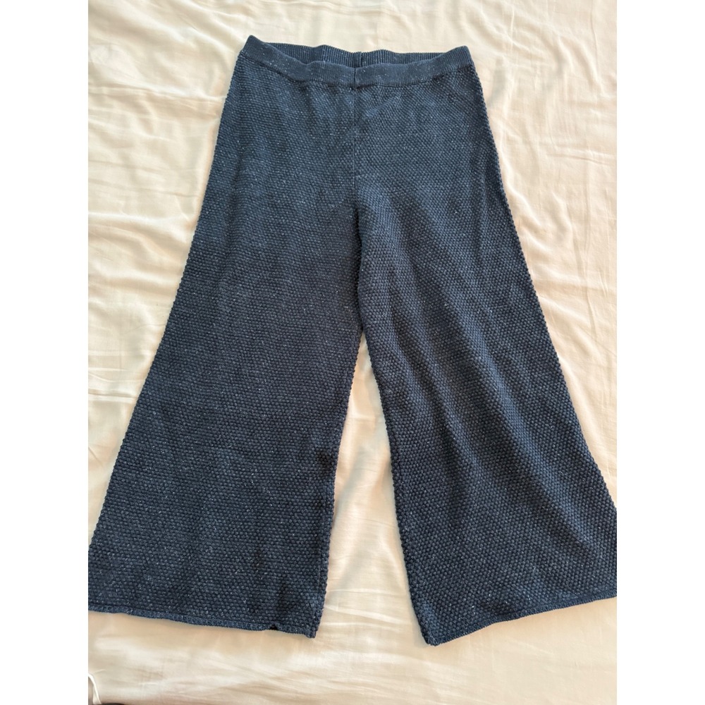 Free People FP Beach Hailee Sweater Set XL Navy Waffle Knit 2 Piece - Picture 9 of 10